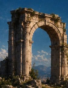 Ruins at dusk, a JPEG photo